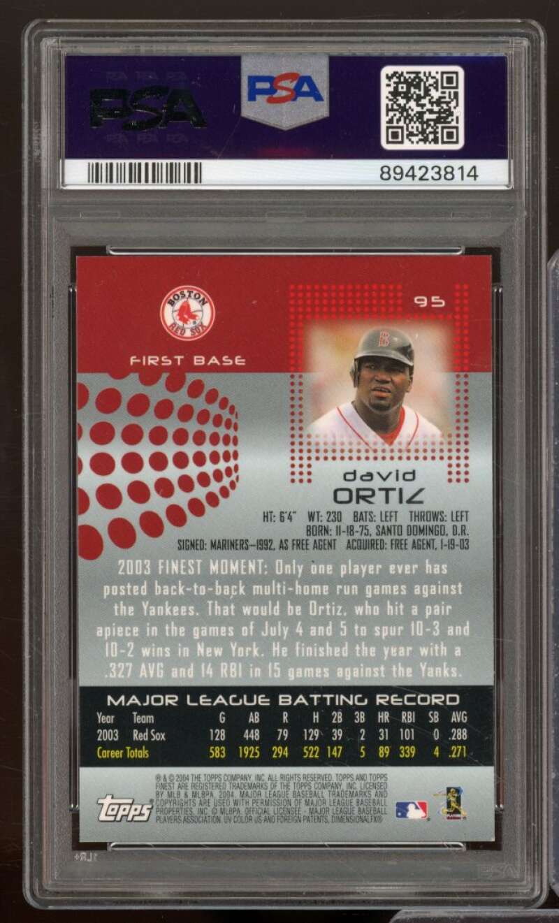 David Ortiz Card 2004 Finest #95 PSA 9 Image 2