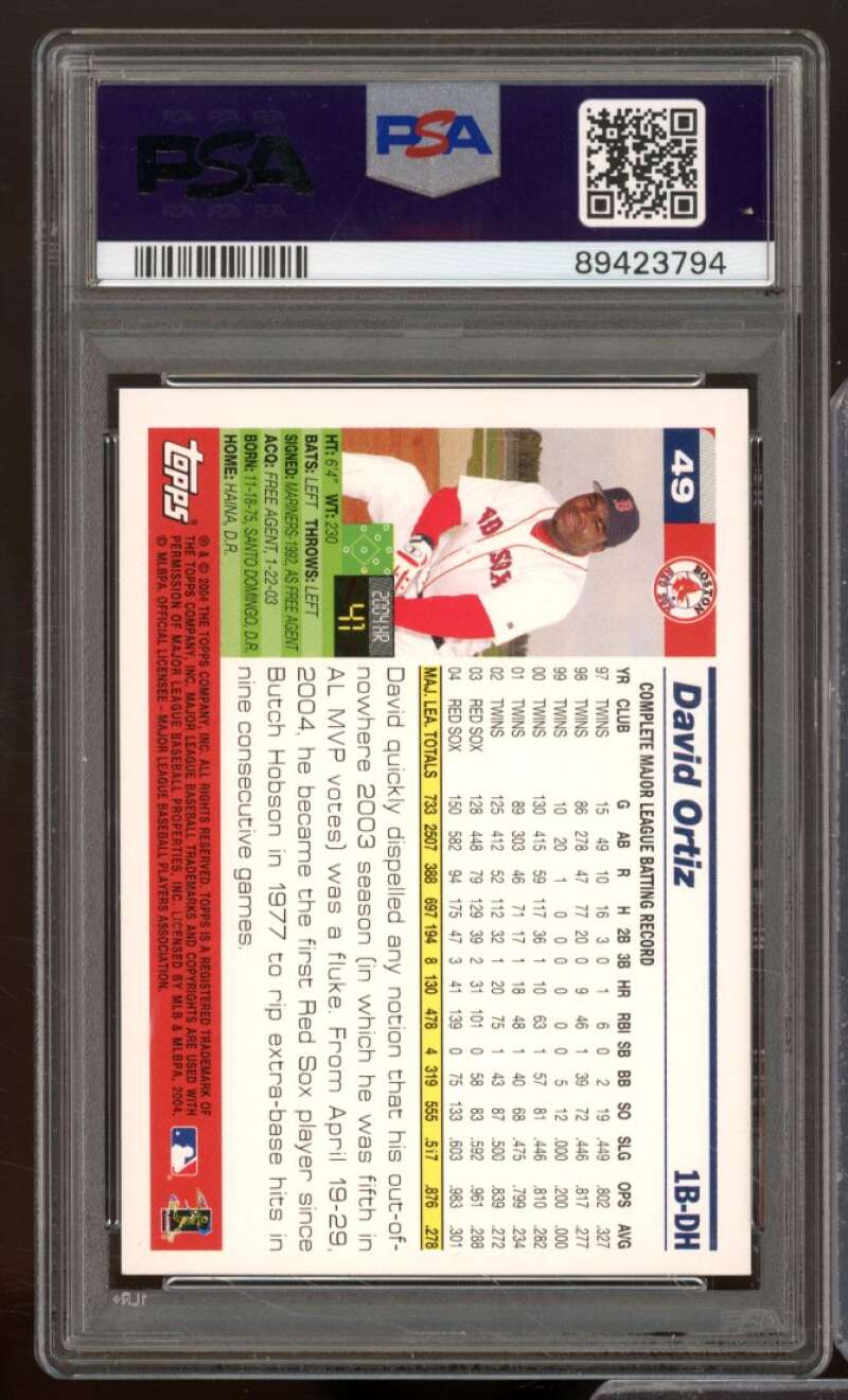 David Ortiz Card 2005 Topps #49 PSA 8 Image 2