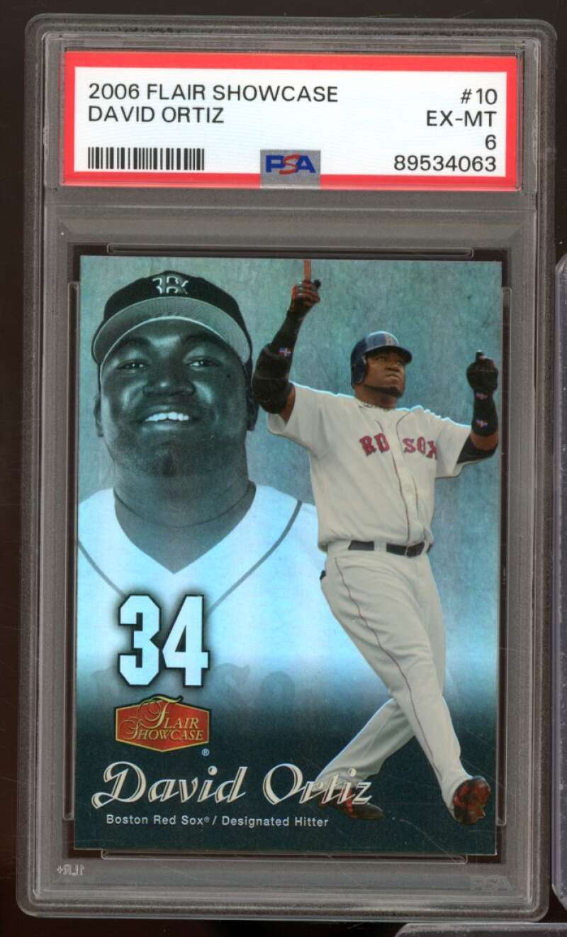 David Ortiz Card 2006 Flair Showcase #10 PSA 6 Image 1