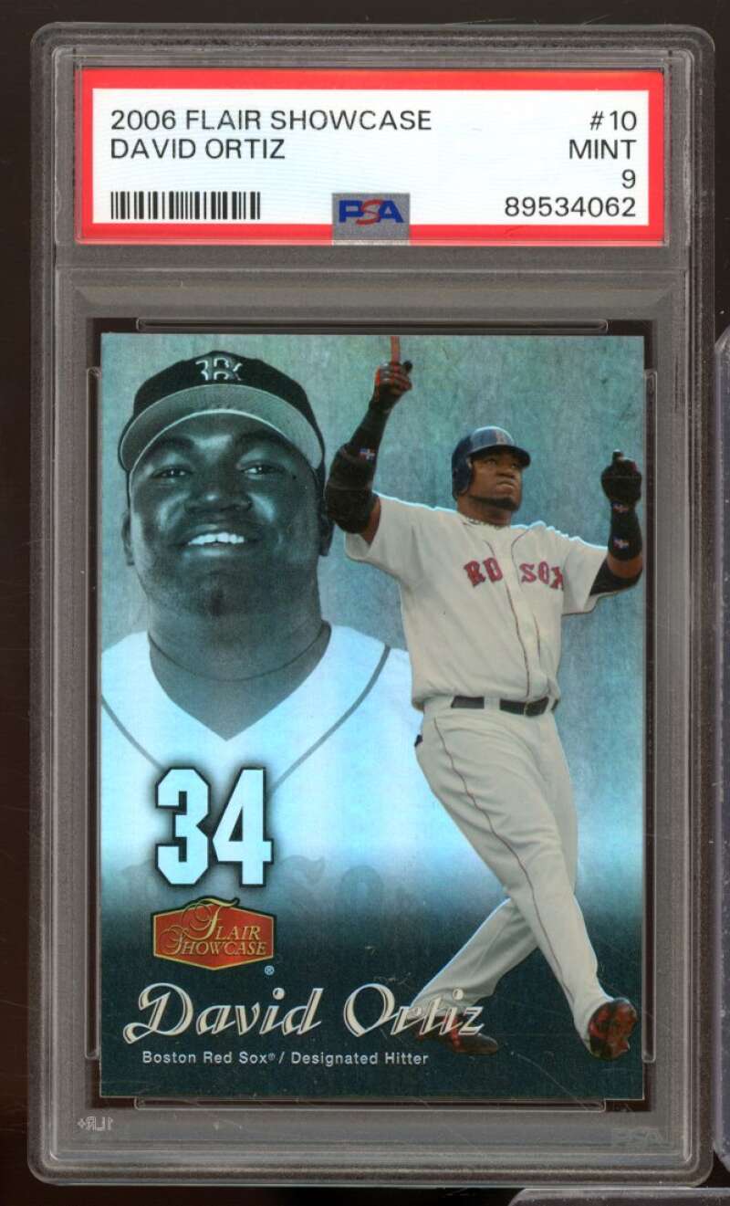 David Ortiz Card 2006 Flair Showcase #10 PSA 9 Image 1