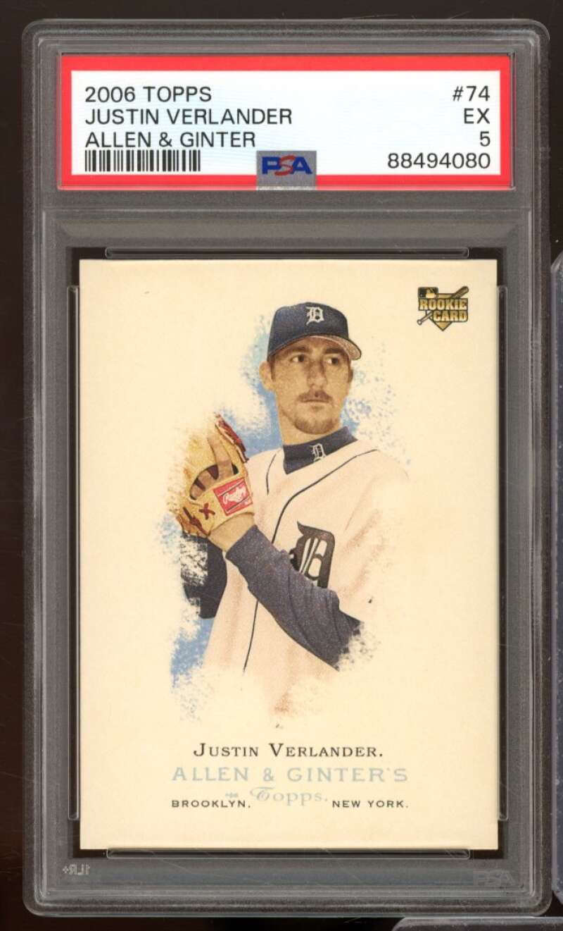 Justin Verlander Rookie Card 2006 Topps Allen &amp; Ginter #74 PSA 5 Image 1