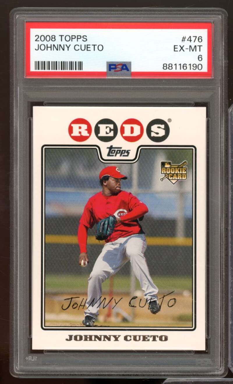 Johnny Cueto Rookie Card 2008 Topps #476 PSA 6 Image 1