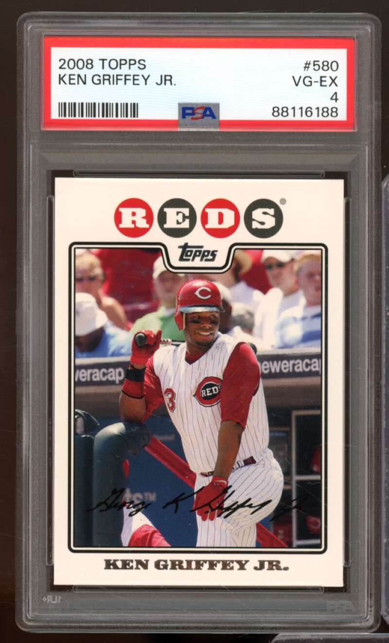 Ken Griffey Jr. Card 2008 Topps #580 PSA 4 Image 1