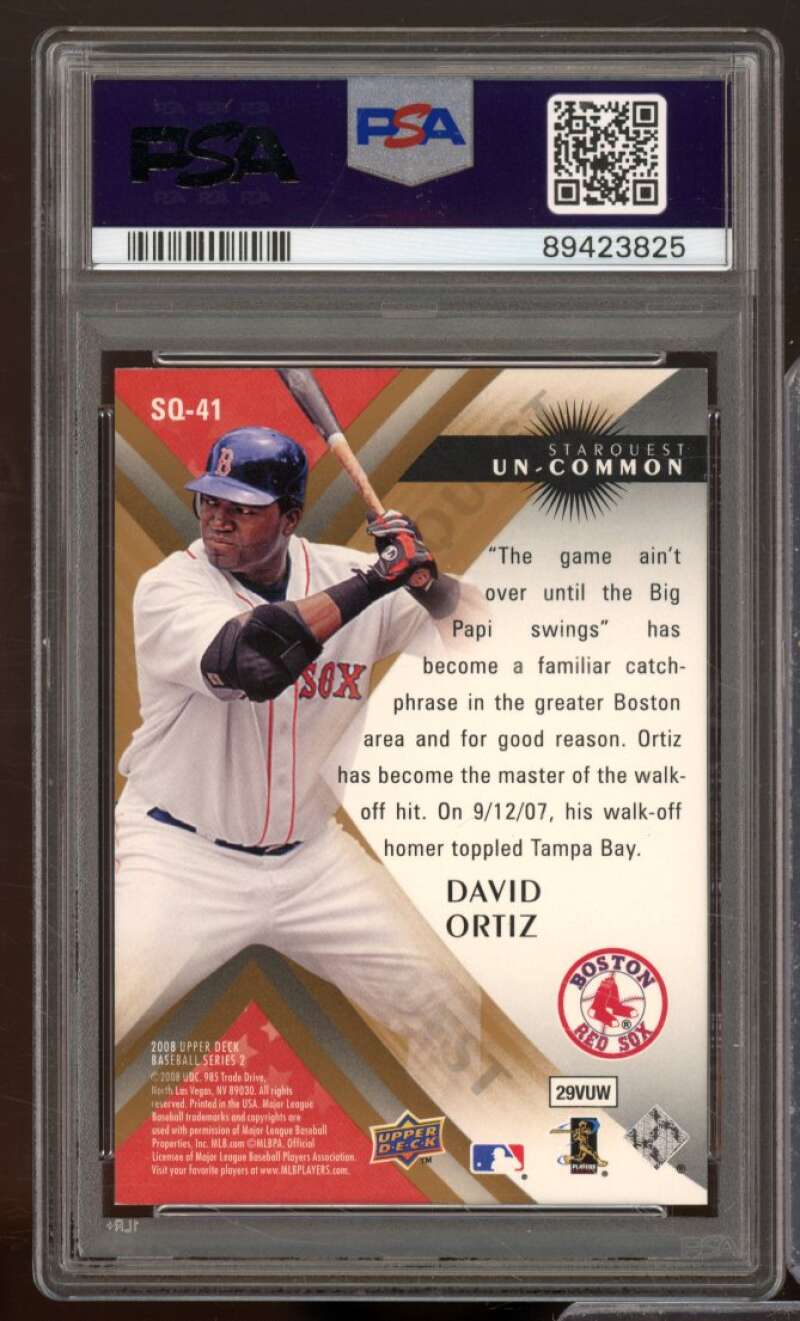 David Ortiz Card 2008 U.D. Starquest Uncommon #SQ-41 PSA 9 Image 2