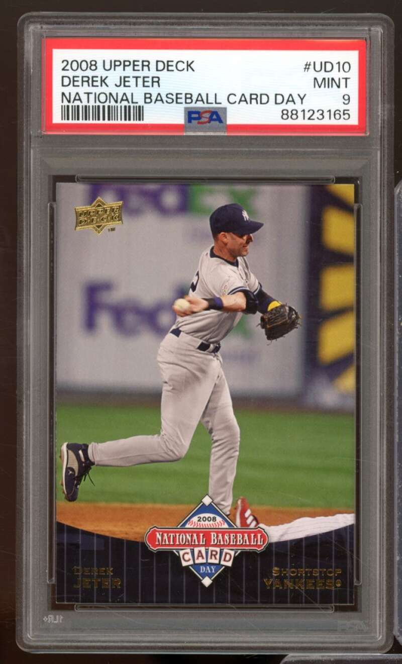 Derek Jeter Card 2008 Upper Deck National Baseball Card Day #UD10 PSA 9 Image 1