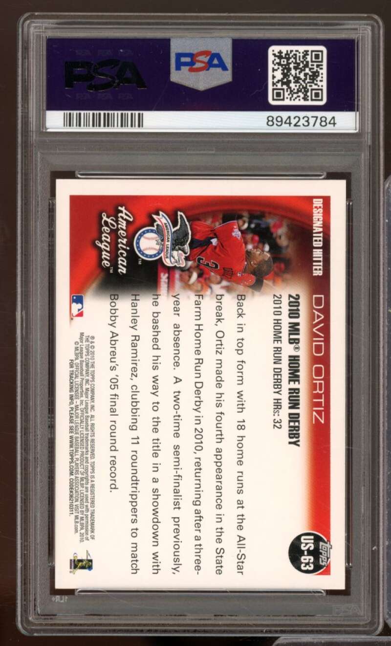 David Ortiz Card 2010 Topps Update #US63 PSA 9 Image 2