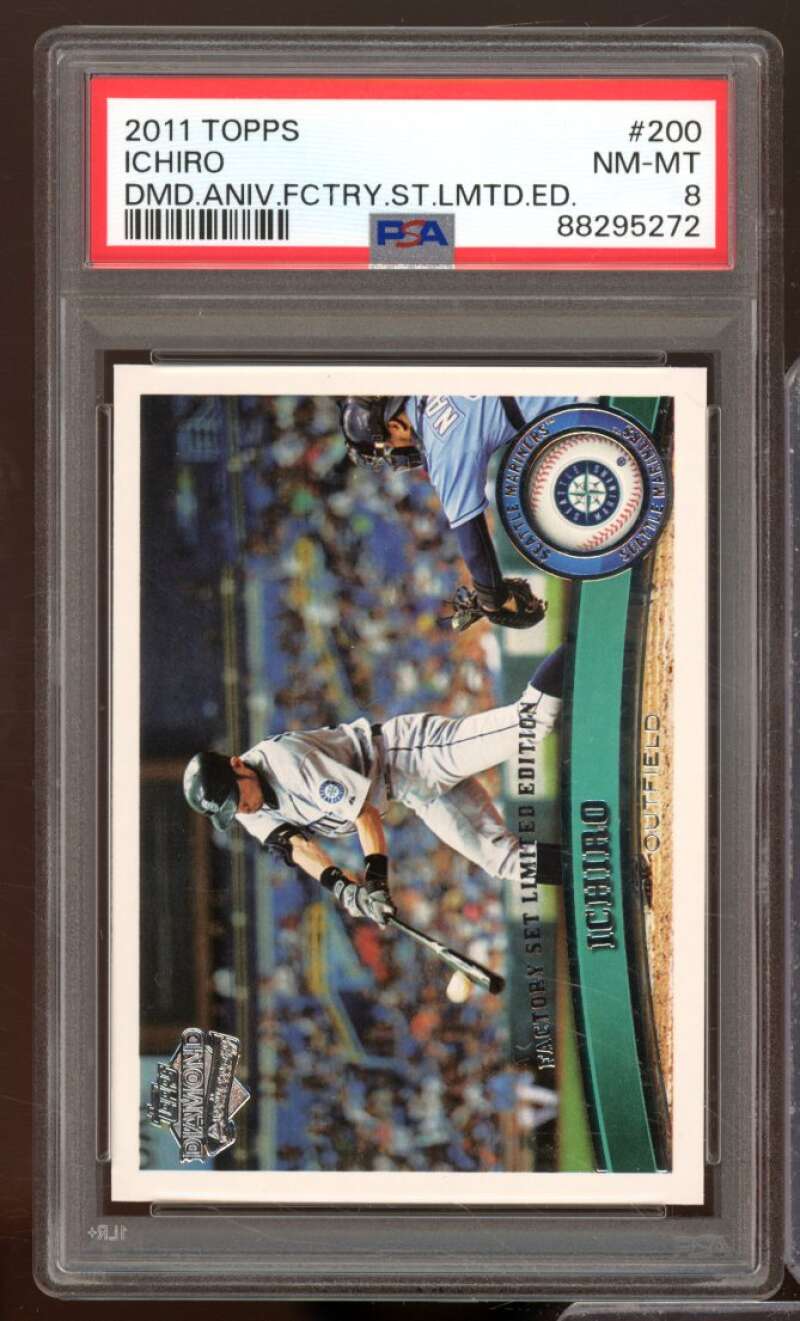 Ichiro Suzuki Card 2011 Topps Diamond Anniversary Factory Set Limited #200 PSA 8 Image 1