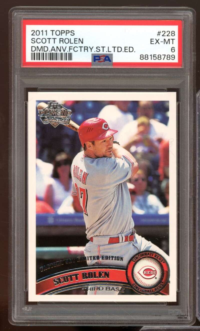 Scott Rolen Card 2011 Topps Diamond Anniversary Factory Set Limited #228 PSA 6 Image 1