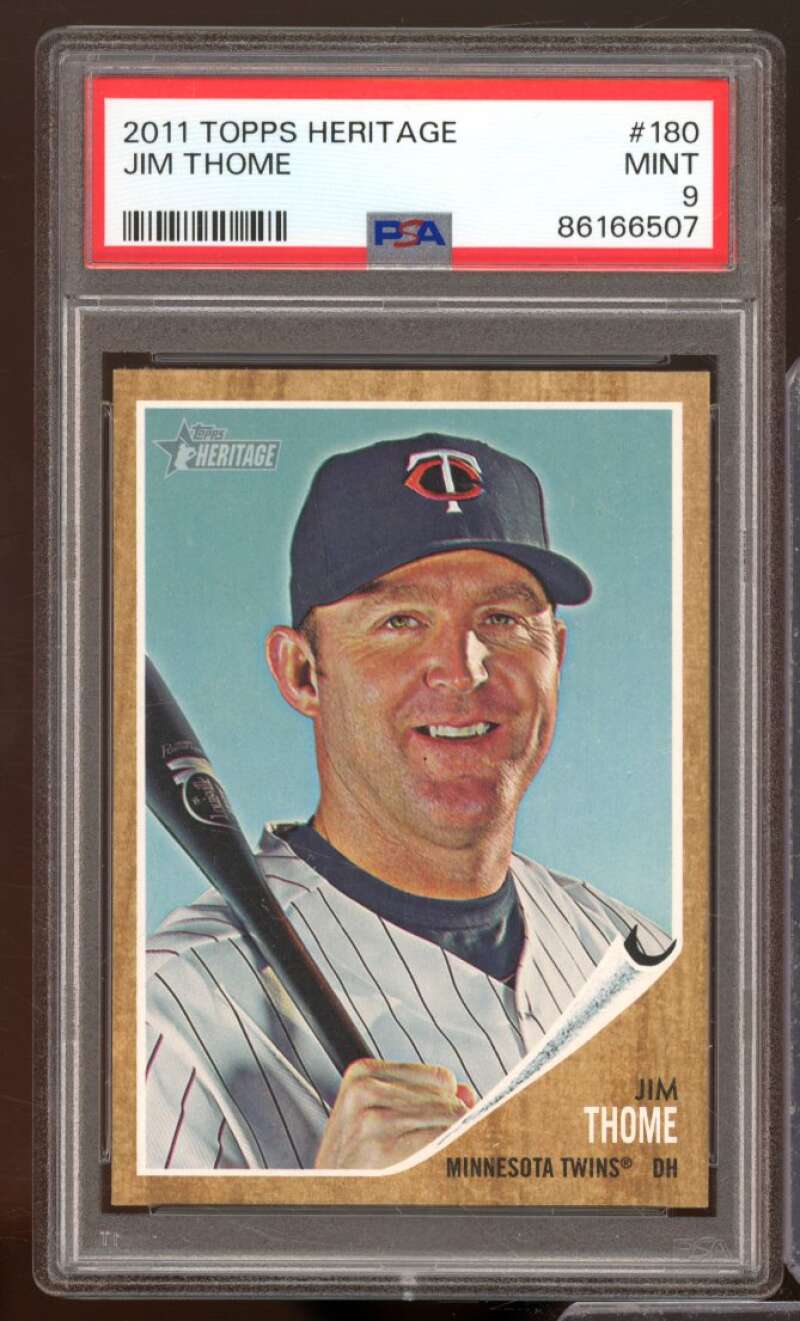 Jim Thome Card 2011 Topps Heritage #180 PSA 9 Image 1