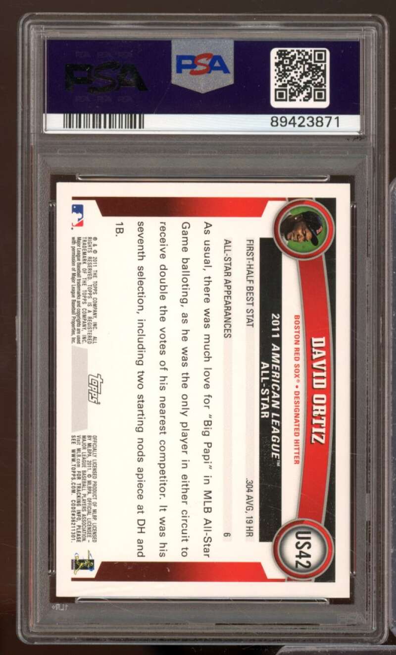 David Ortiz Card 2011 Topps Update #US42 PSA 9 Image 2