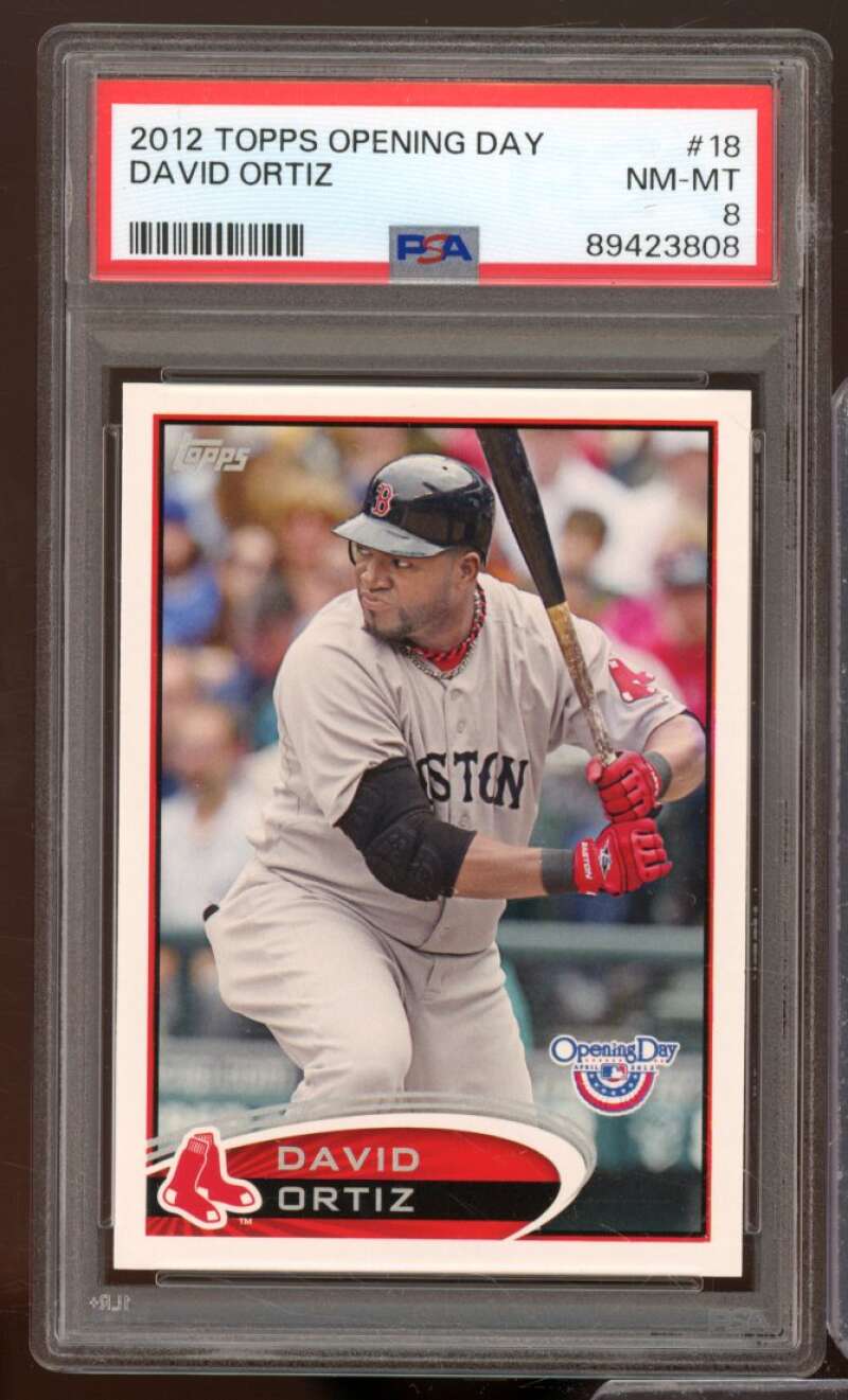 David Ortiz Card 2012 Topps Opening Day #18 PSA 8 Image 1