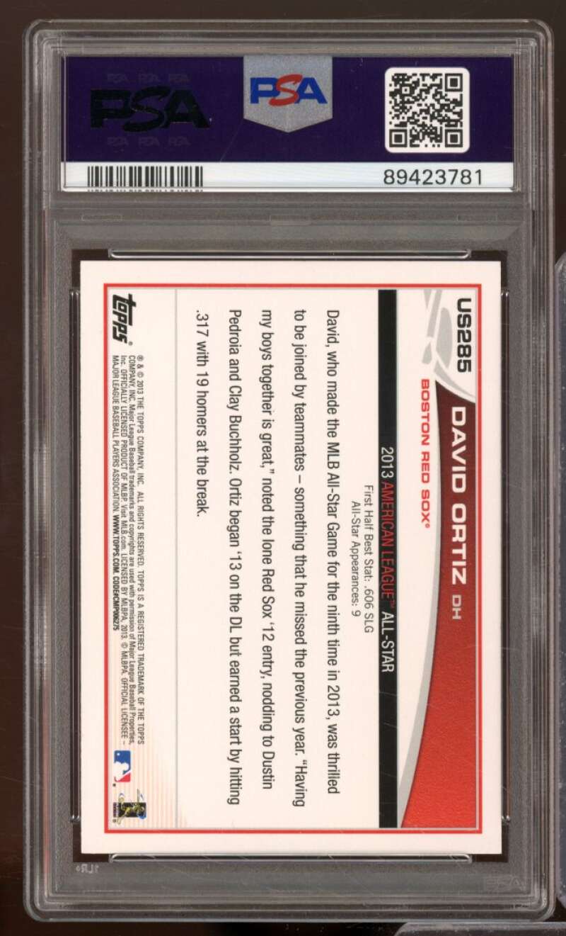 David Ortiz Card 2013 Topps Update #US285 PSA 9 Image 2