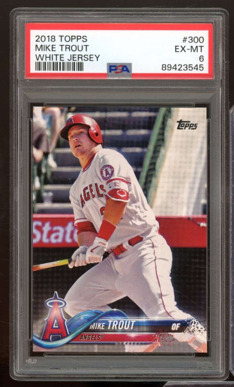 Mike Trout Card 2018 Topps #300 PSA 6 Image 1