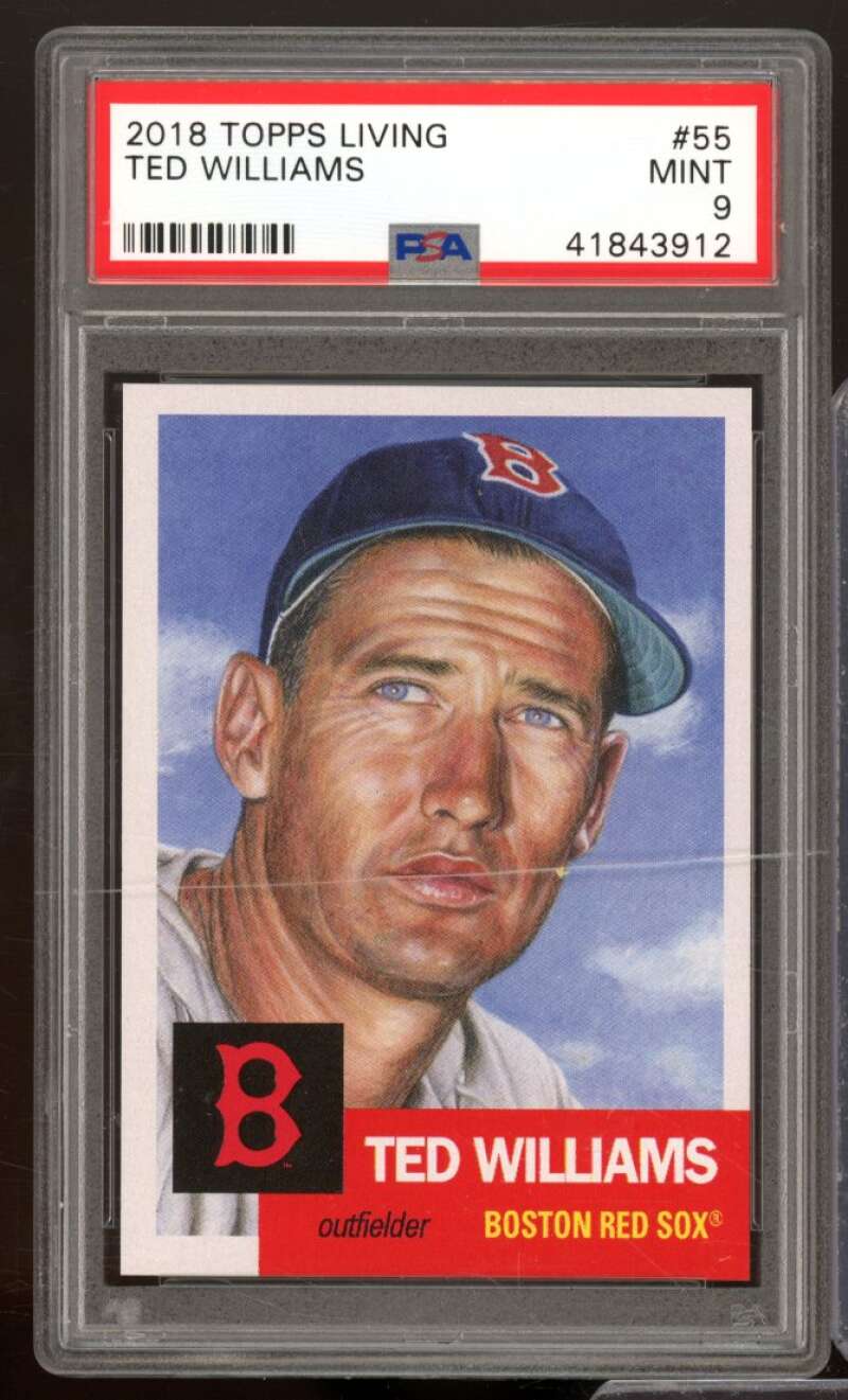 Ted Williams Card 2018 Topps Living #55 PSA 9 (scratch on holder) Image 1