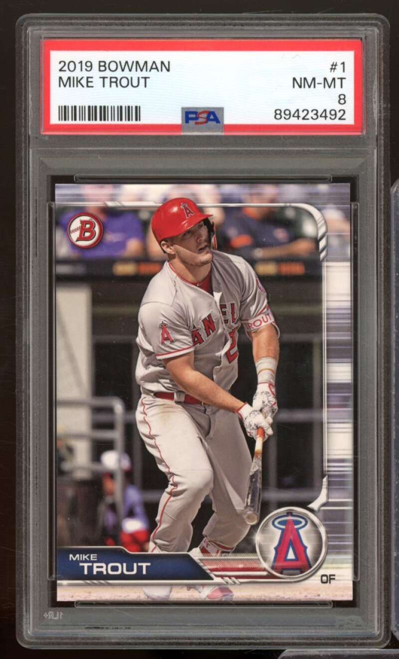 Mike Trout Card 2019 Bowman #1 PSA 8 Image 1