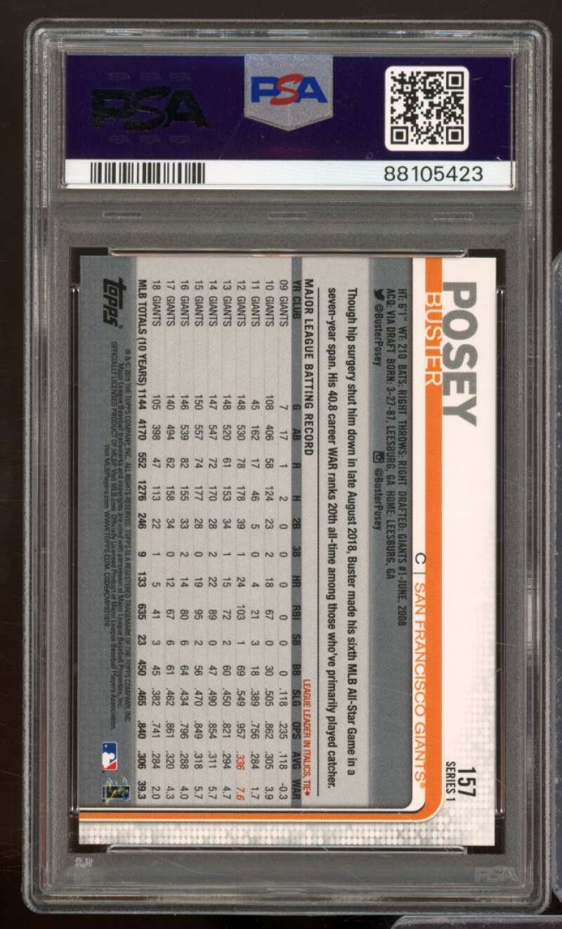 Buster Posey Card 2019 Topps #157 PSA 9 Image 2