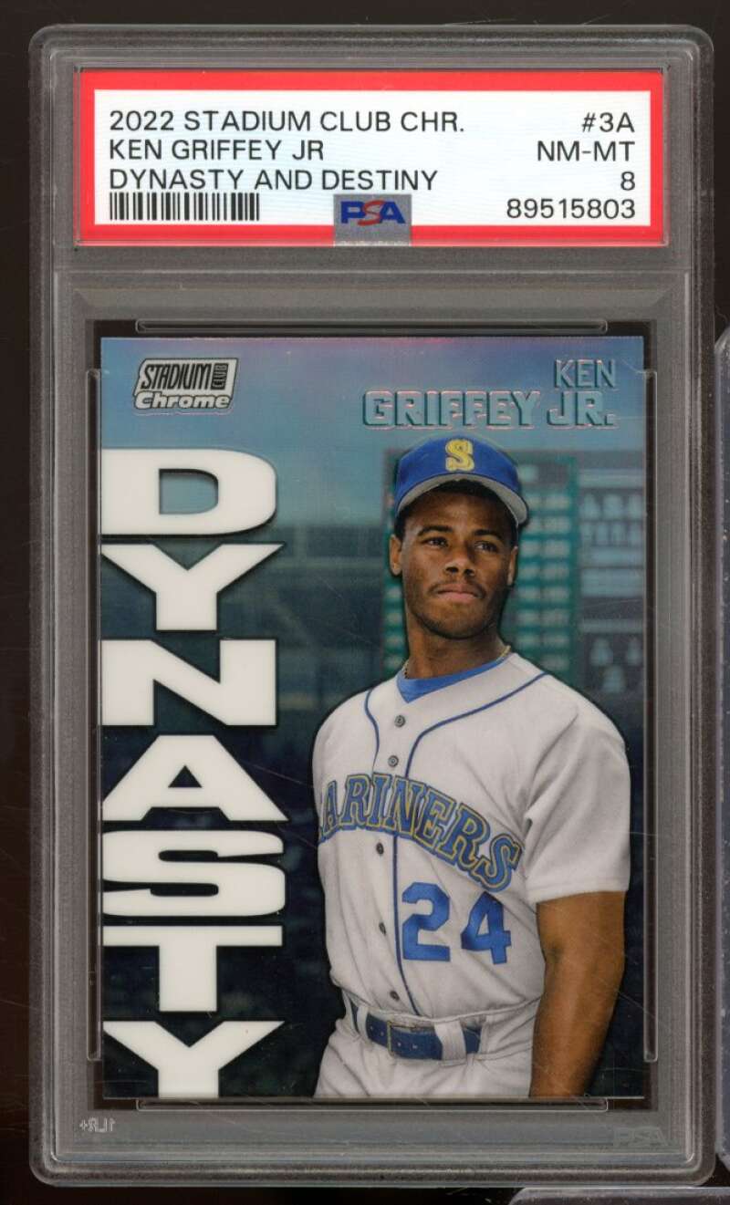 Ken Griffey Jr. Card 2022 Stadium Club Chrome Dynasty And Destiny #3A PSA 8 Image 1