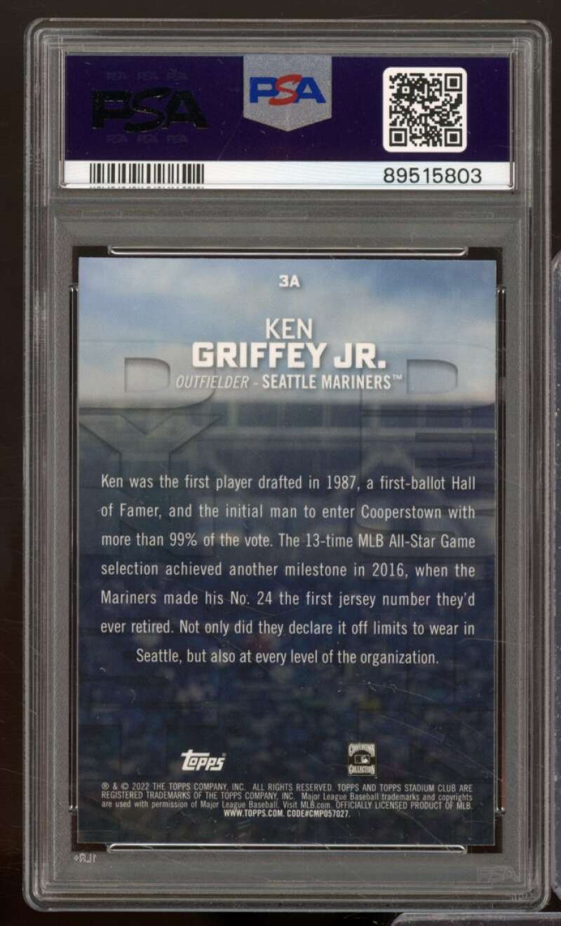 Ken Griffey Jr. Card 2022 Stadium Club Chrome Dynasty And Destiny #3A PSA 8 Image 2