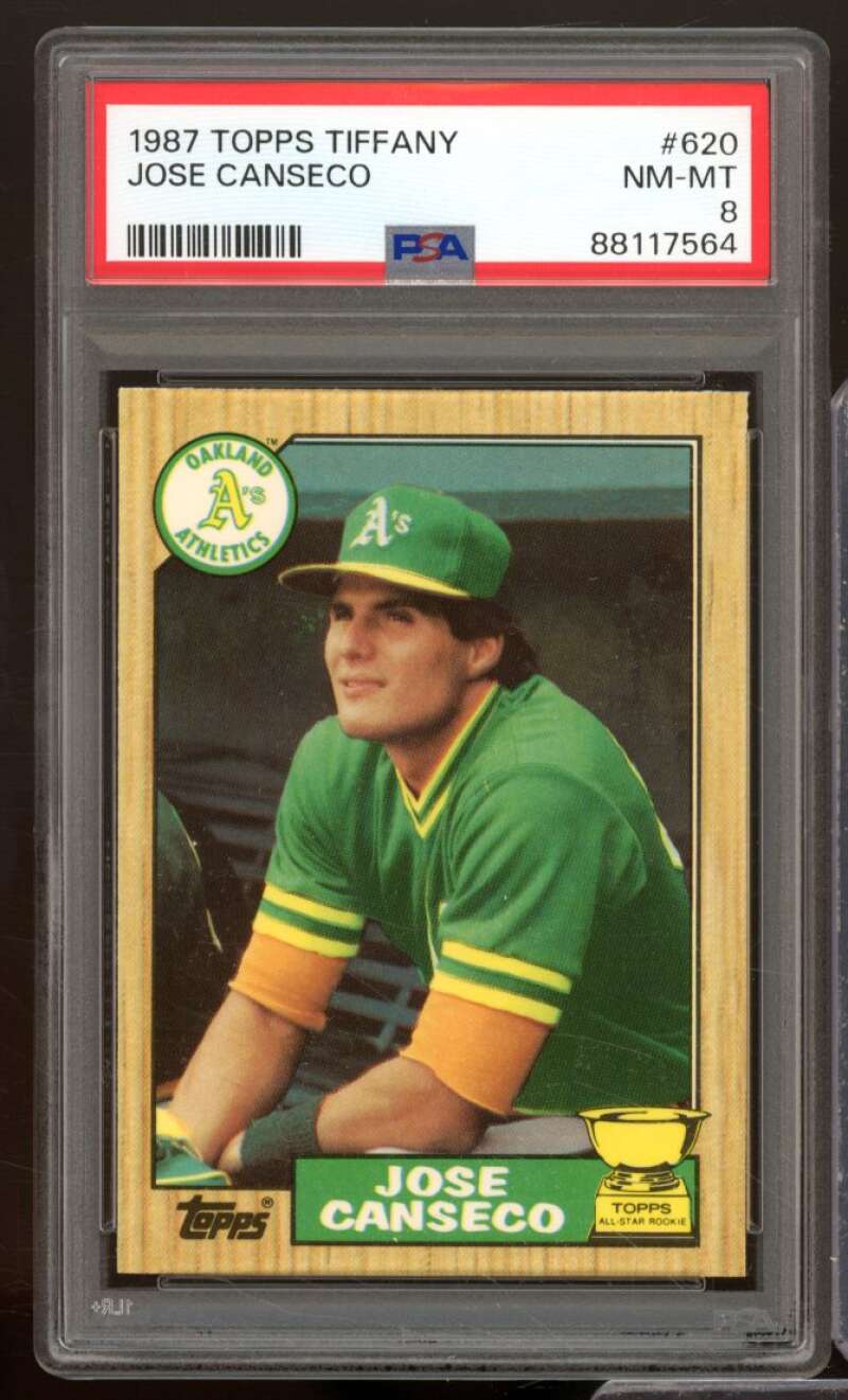 Jose Canseco Card 1987 Topps Tiffany #620 PSA 8 Image 1