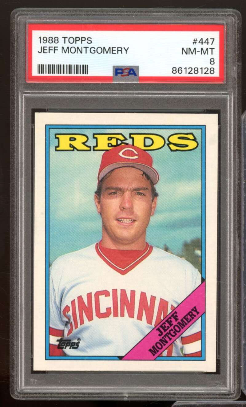 Jeff Montgomery Rookie Card 1988 Topps #447 PSA 8 Image 1