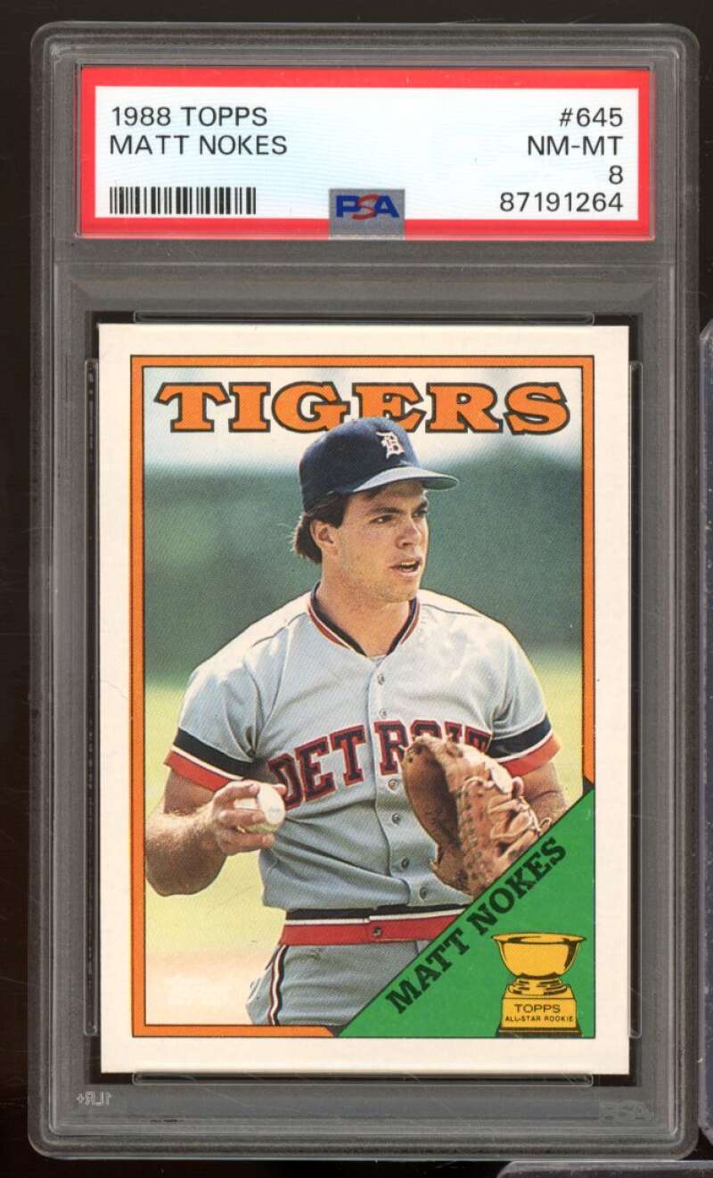 Matt Nokes Rookie Card 1988 Topps #645 PSA 8 Image 1