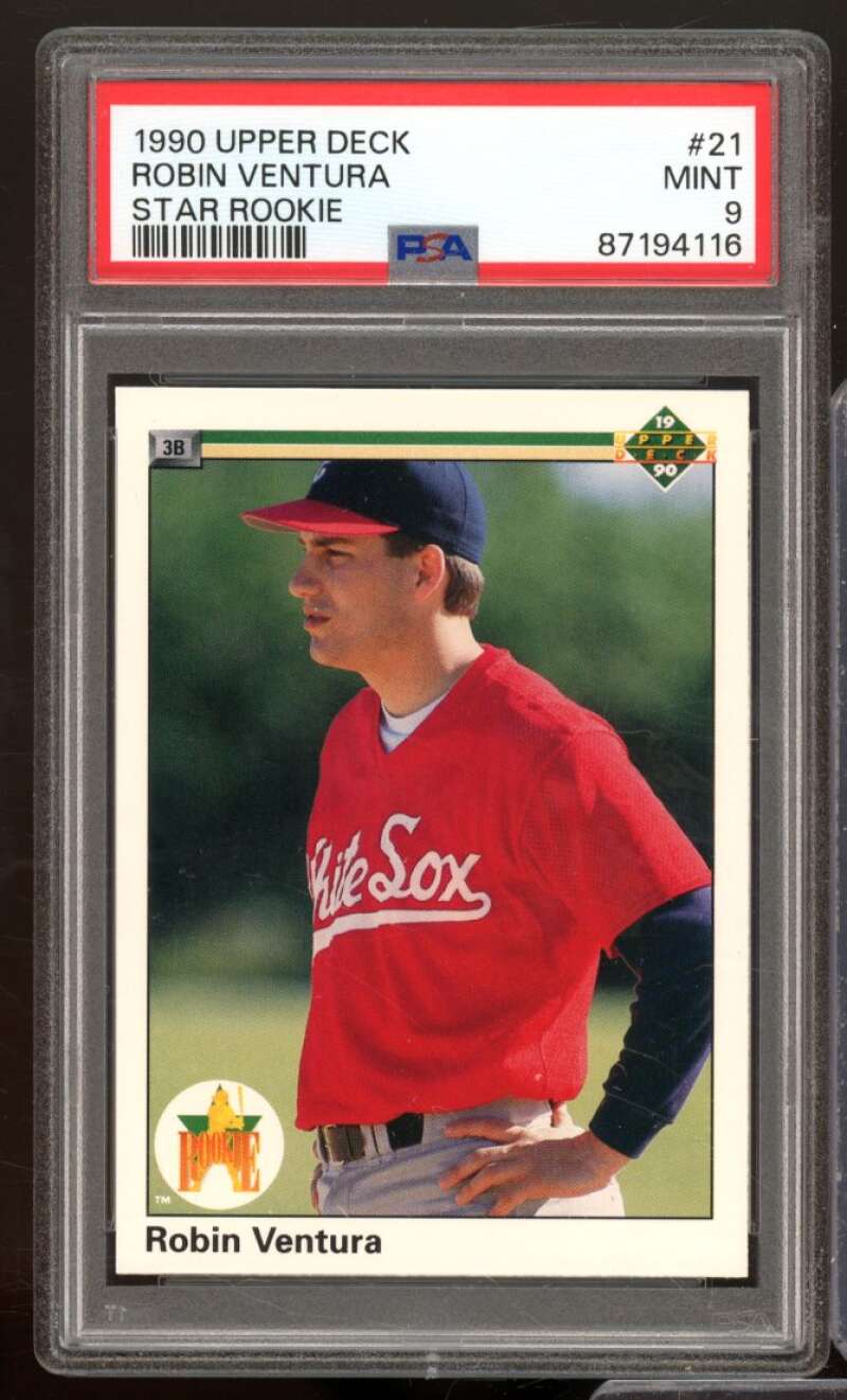 Robin Ventura Rookie Card 1990 Upper Deck #21 PSA 9 Image 1