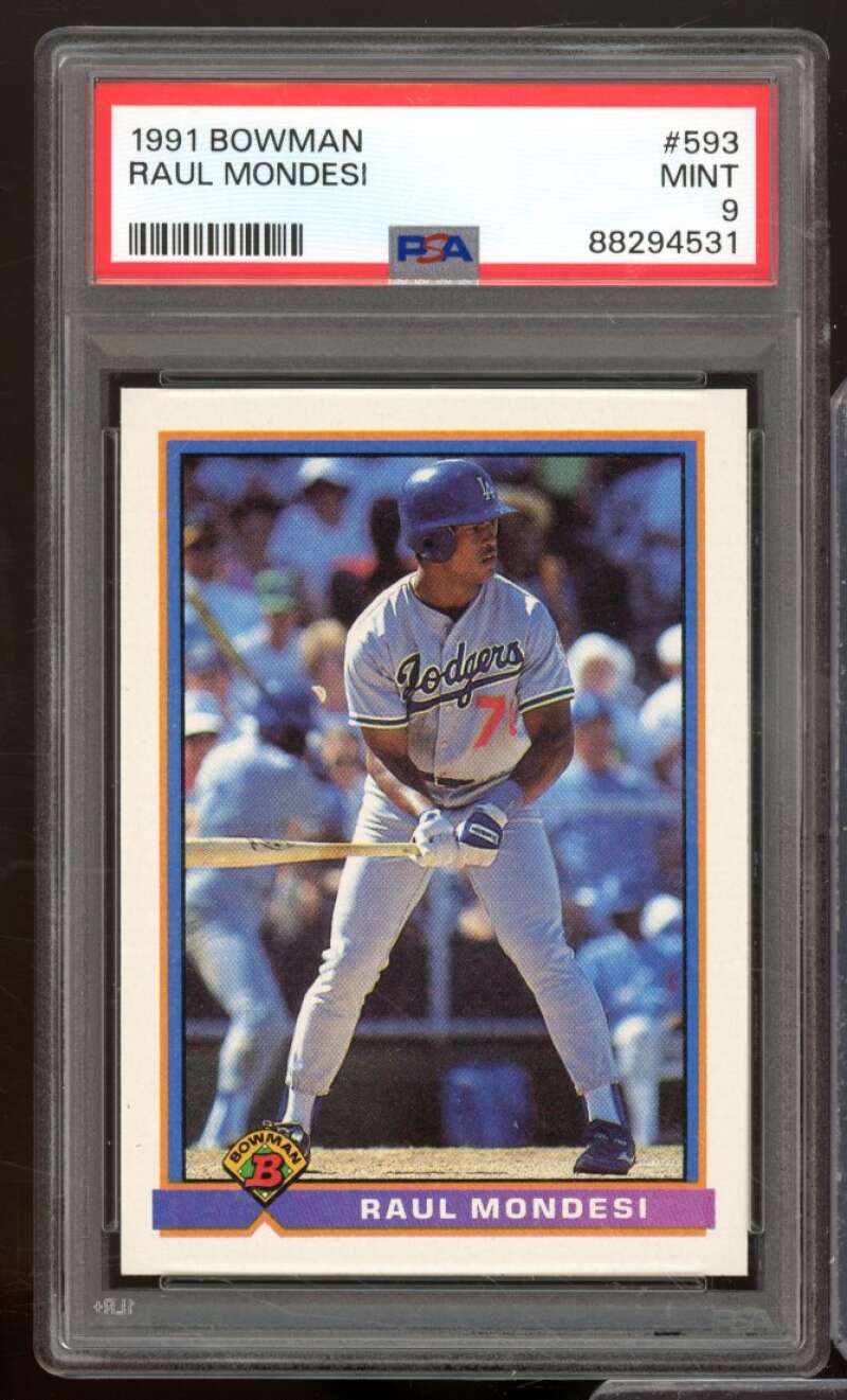 Raul Mondesi Card 1991 Bowman #593 PSA 9 Image 1