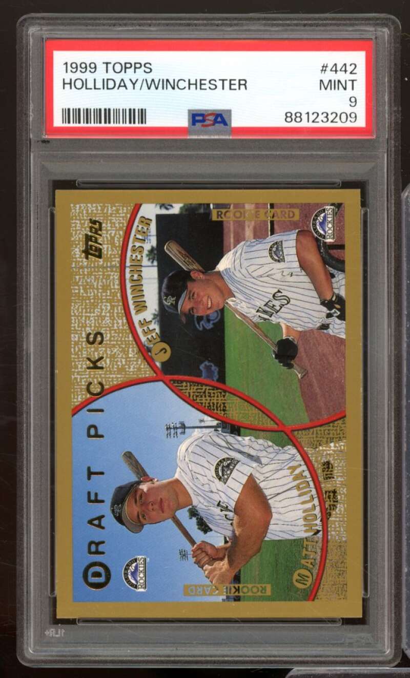 Matt Holliday Rookie Card 1999 Topps #442 PSA 9 Image 1