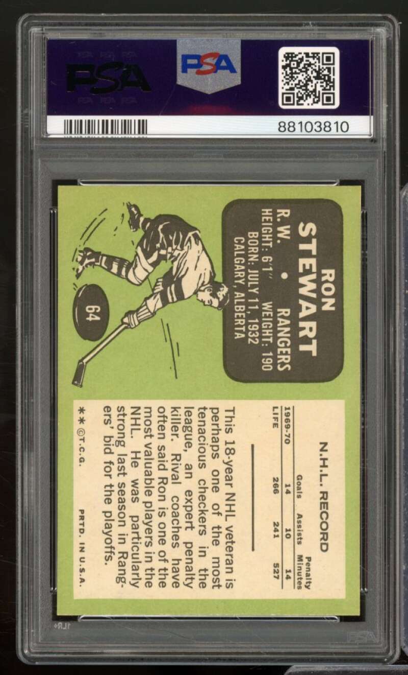 Ron Stewart Card 1970 Topps #64 PSA 7 Image 2