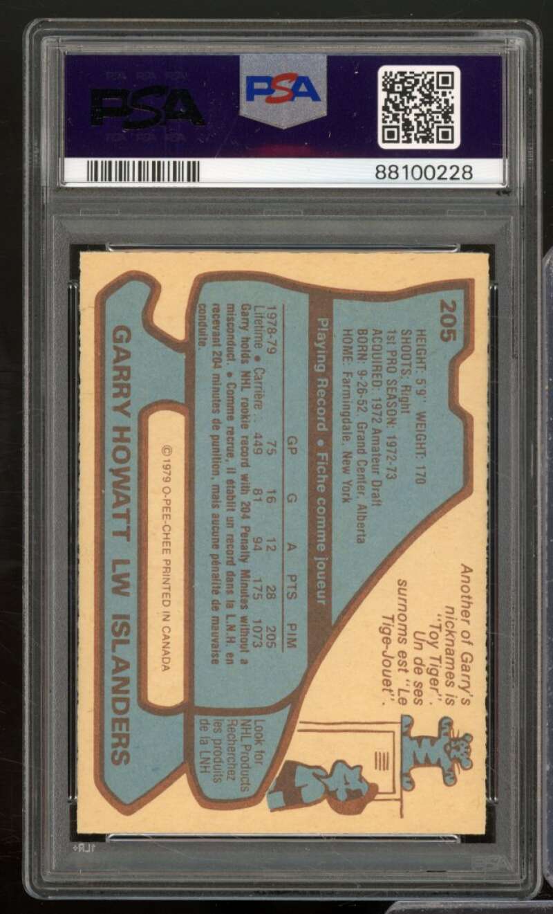 Garry Howatt Card 1979-80 O-Pee-Chee #205 PSA 7 Image 2