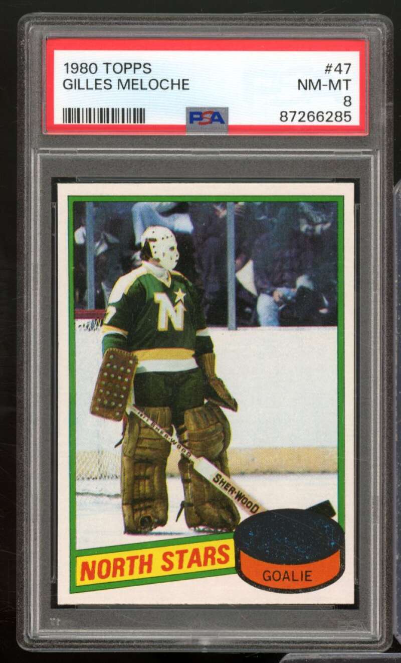 Gilles Meloche Card 1980-81 Topps #47 PSA 8 Image 1