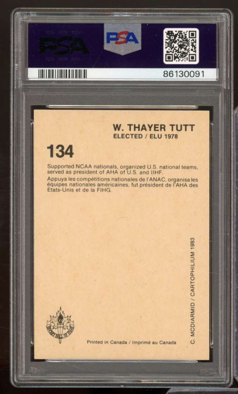 W. Thayer Tutt Card 1985-87 Hall Of Fame #134 PSA 8 Image 2