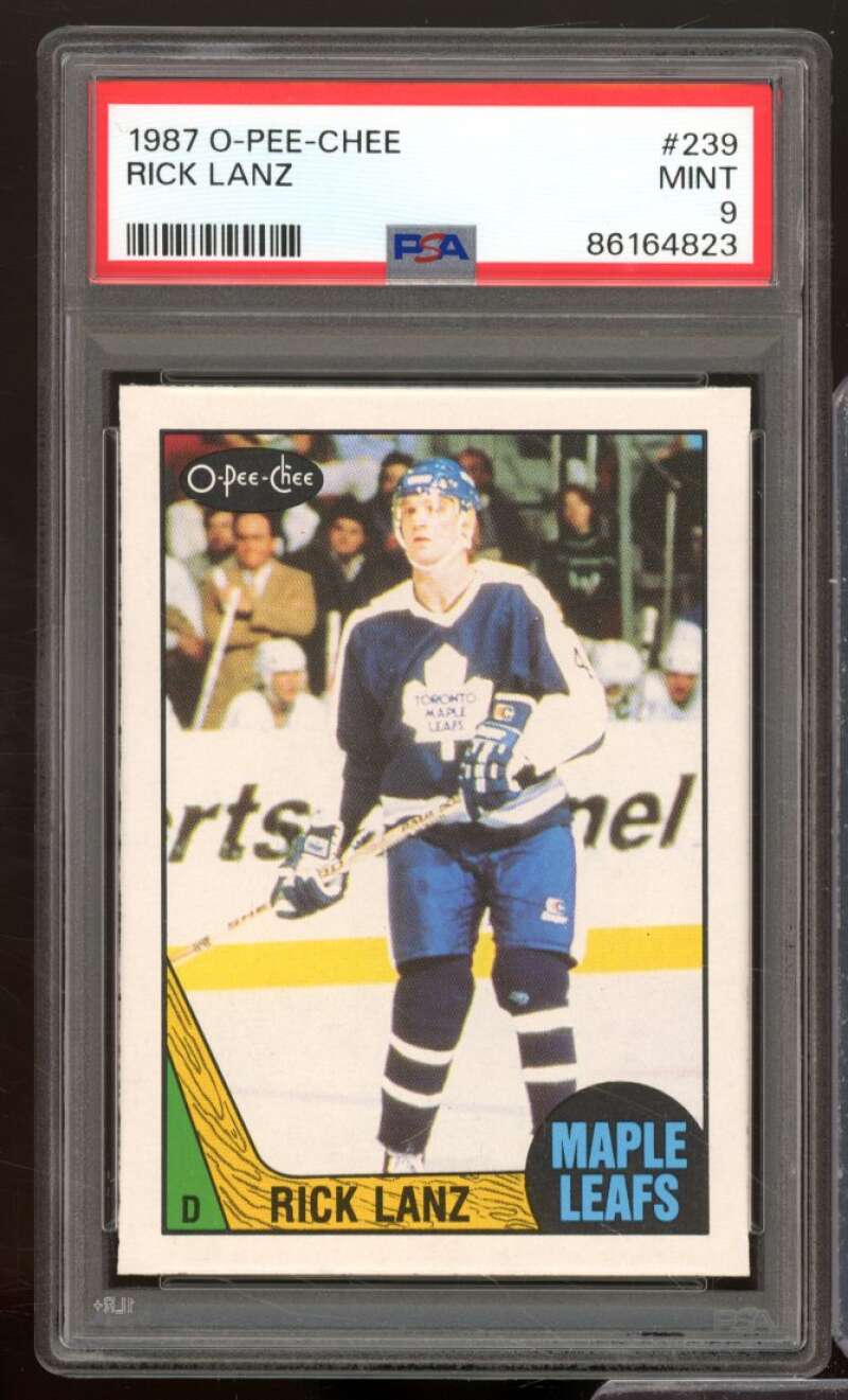 Rick Lanz Card 1987-88 O-Pee-Chee #239 PSA 9 Image 1