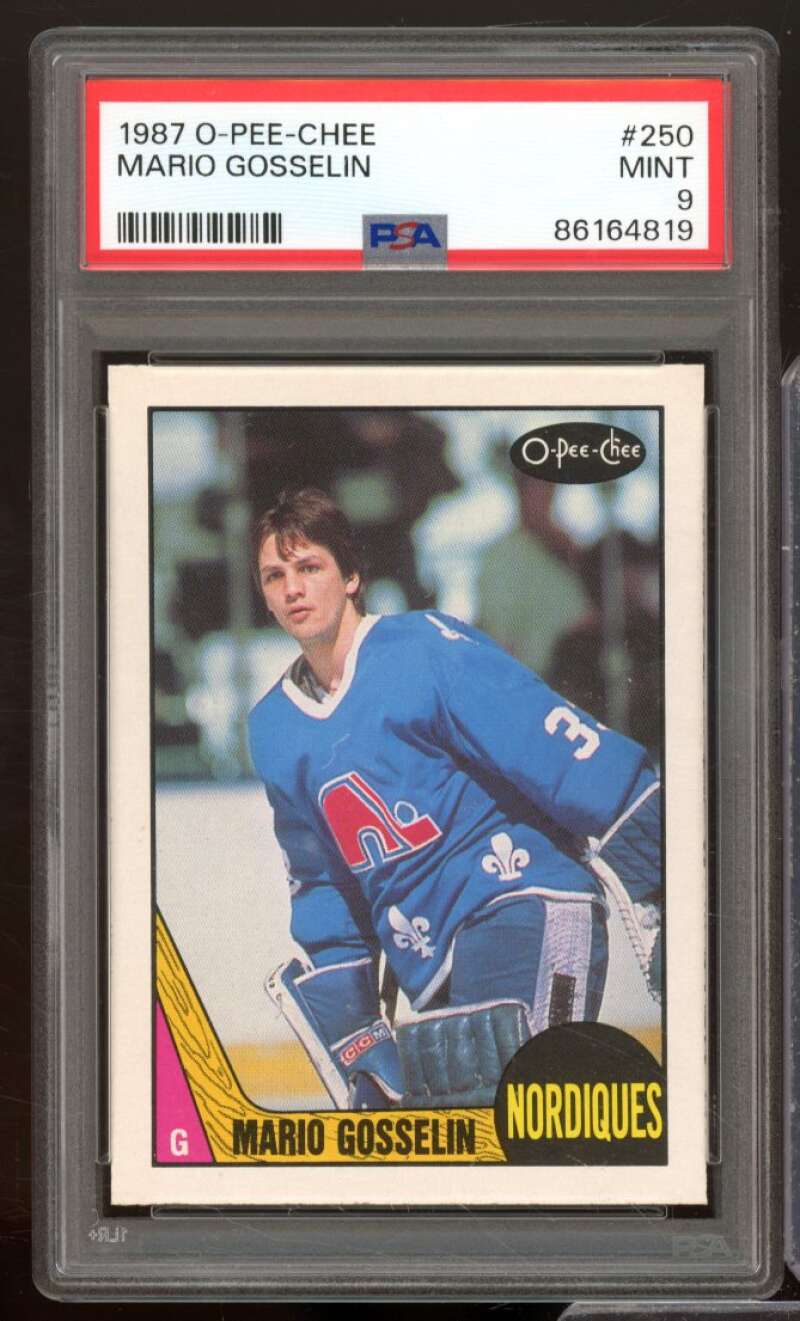 Mario Gosselin Card 1987-88 O-Pee-Chee #250 PSA 9 Image 1