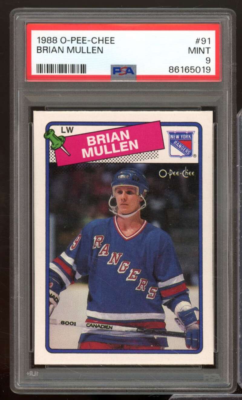 Brian Mullen Card 1988-89 O-Pee-Chee #91 PSA 9 Image 1