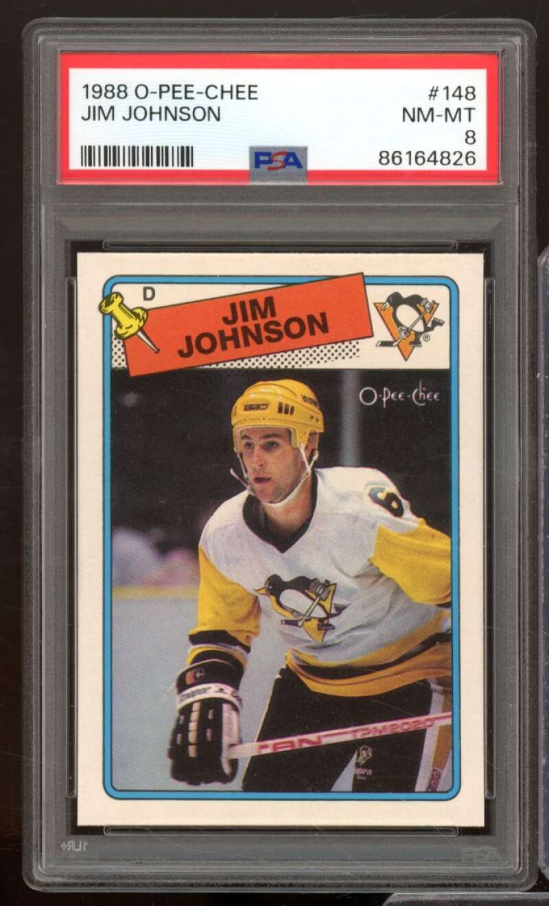 Jim Johnson Card 1988-89 O-Pee-Chee #148 PSA 8 Image 1