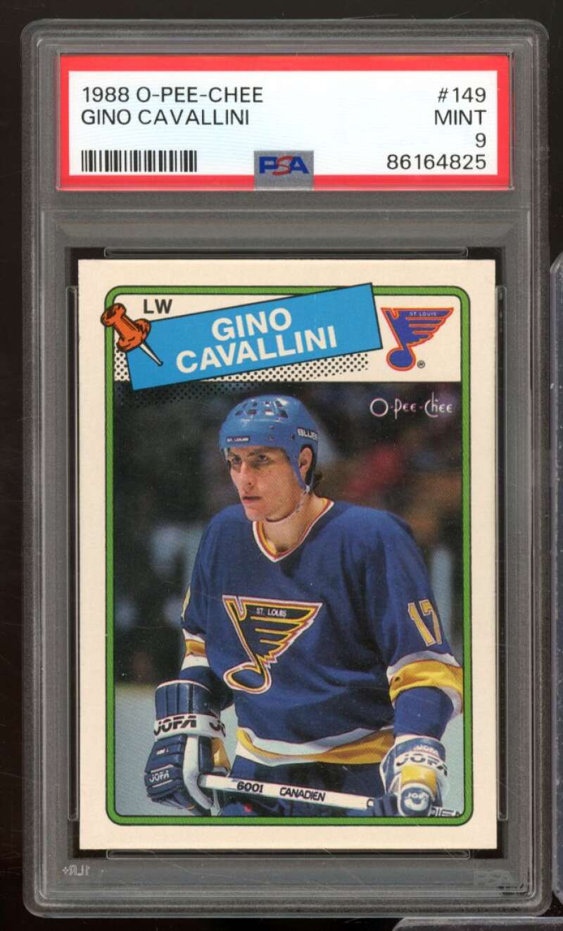 Gino Cavallini Card 1988-89 O-Pee-Chee #149 PSA 9 Image 1