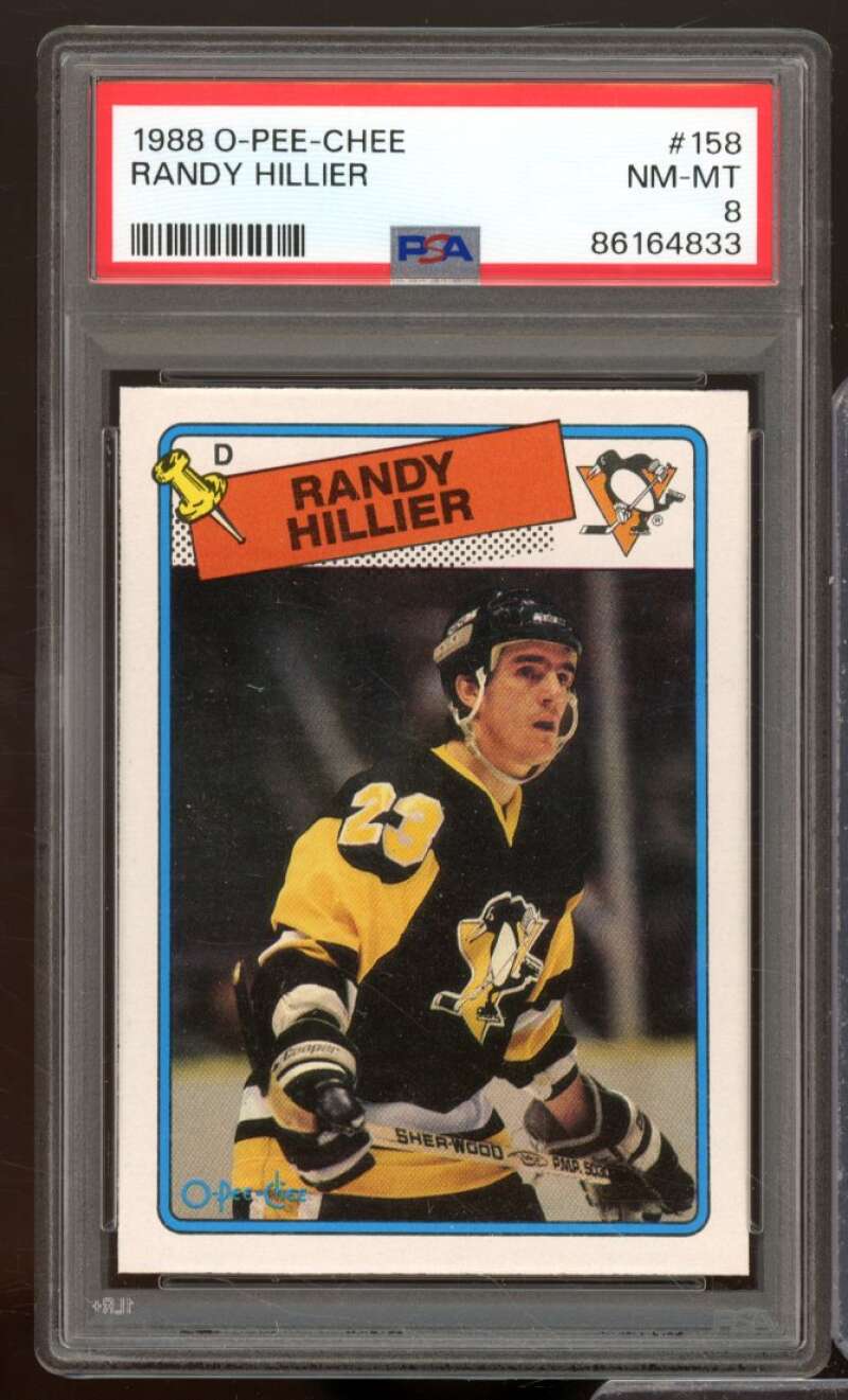 Randy Hillier Card 1988-89 O-Pee-Chee #158 PSA 8 Image 1