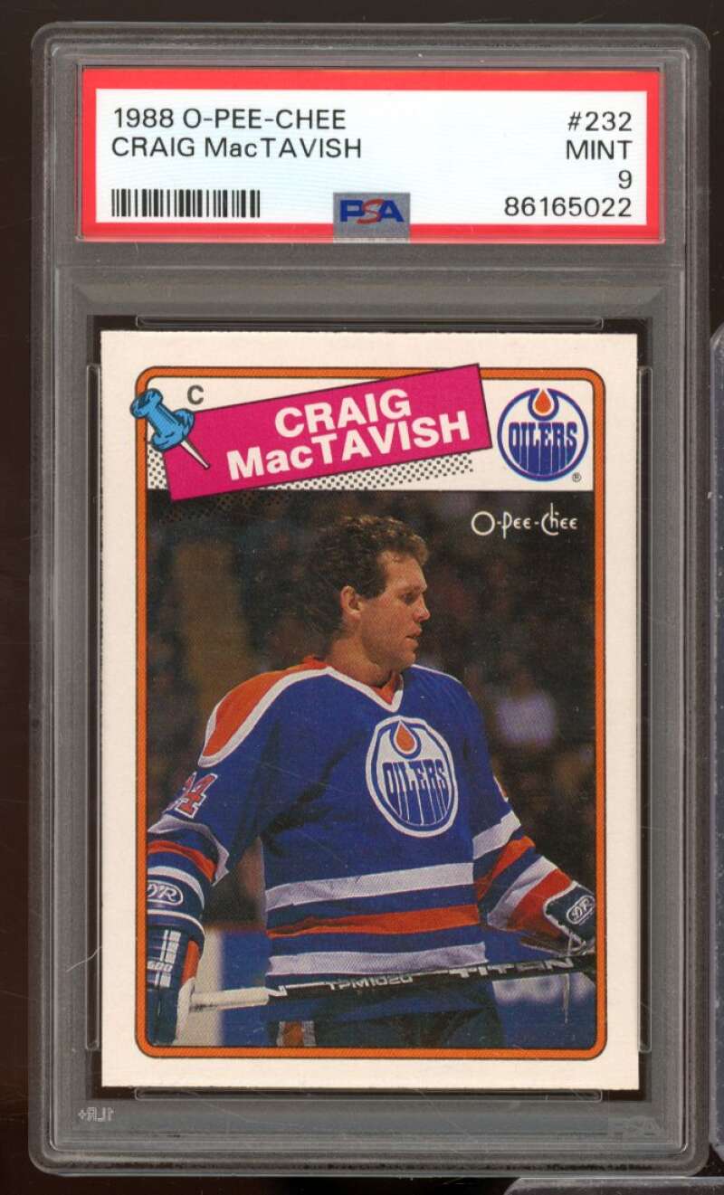 Craig MacTavish Card 1988-89 O-Pee-Chee #232 PSA 9 Image 1