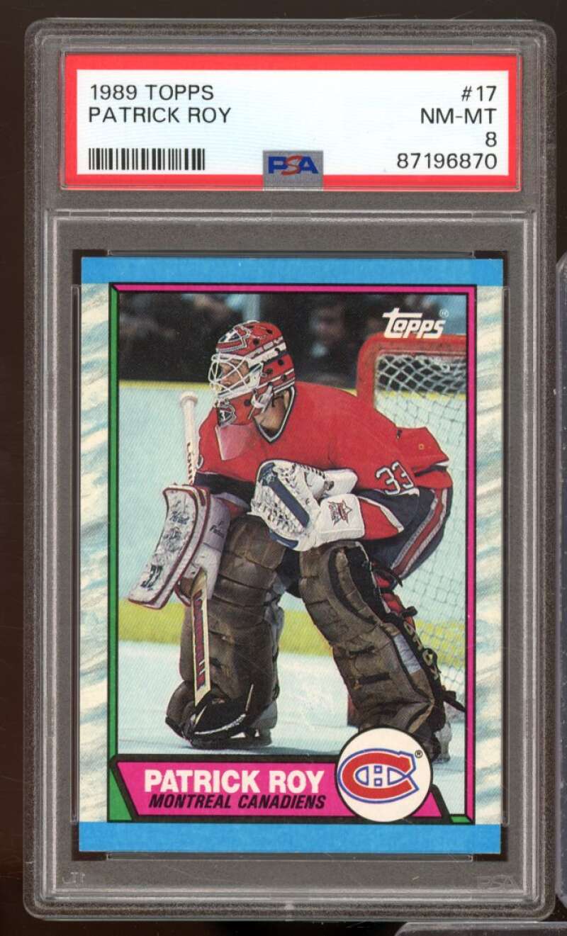 Patrick Roy Card 1989-90 Topps #17 PSA 8 Image 1