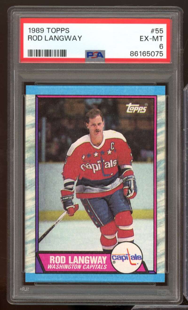 Rod Langway Card 1989-90 Topps #55 PSA 6 Image 1