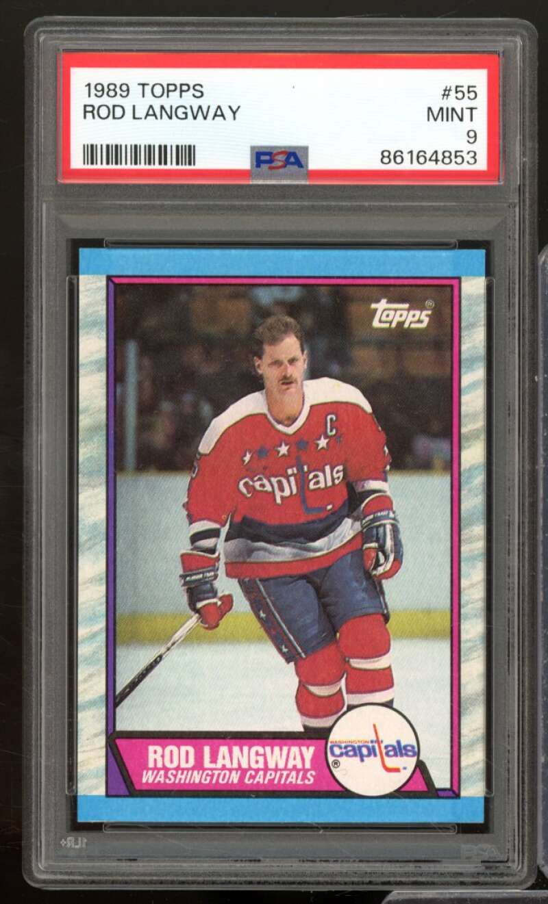 Rod Langway Card 1989-90 Topps #55 PSA 9 Image 1