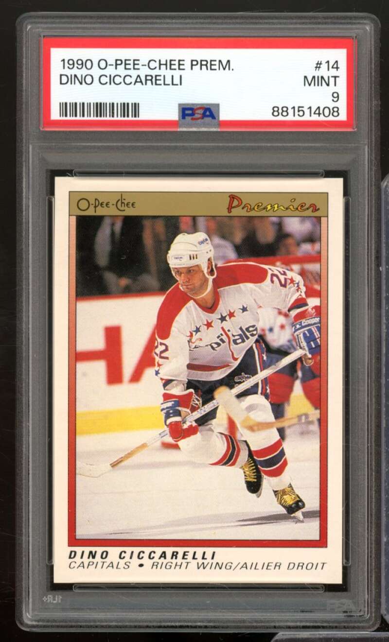 Dino Ciccarelli Card 1990-91 O-Pee-Chee Premier #14 PSA 9 Image 1