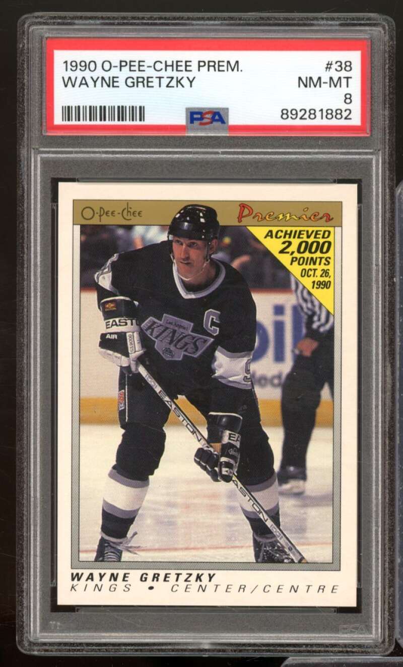 Wayne Gretzky Card 1990-91 O-Pee-Chee Premier #38 PSA 8 Image 1