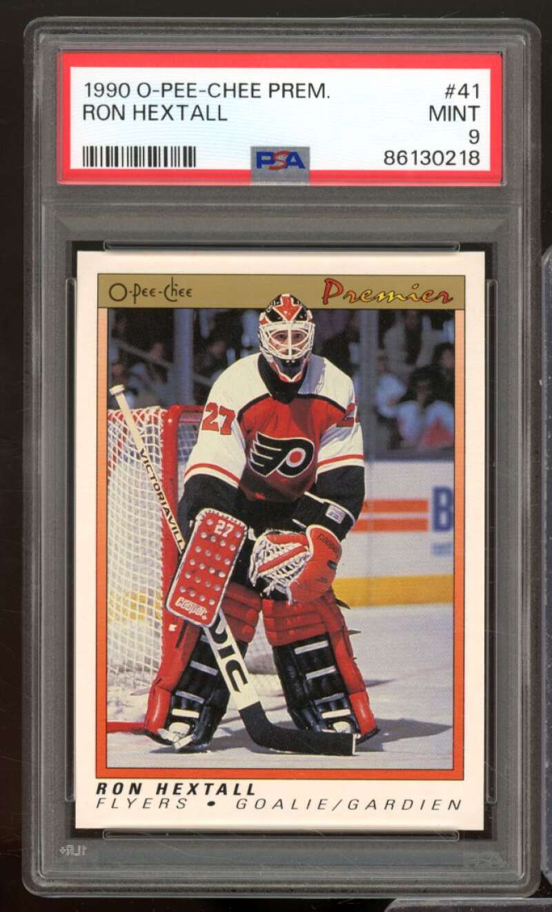 Ron Hextall Card 1990-91 O-Pee-Chee Premier #41 PSA 9 Image 1