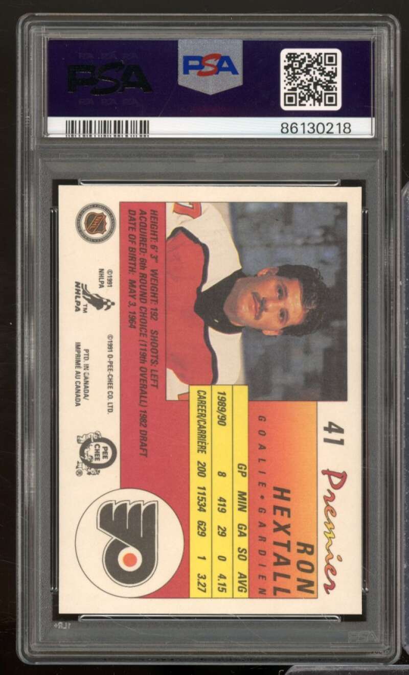 Ron Hextall Card 1990-91 O-Pee-Chee Premier #41 PSA 9 Image 2