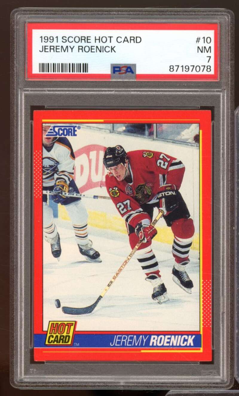 Jeremy Roenick Card 1991-92 Score Hot Card #10 PSA 7 Image 1