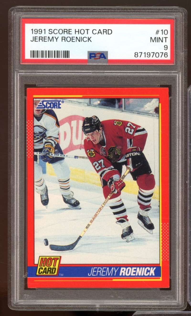 Jeremy Roenick Card 1991-92 Score Hot Card #10 PSA 9 Image 1