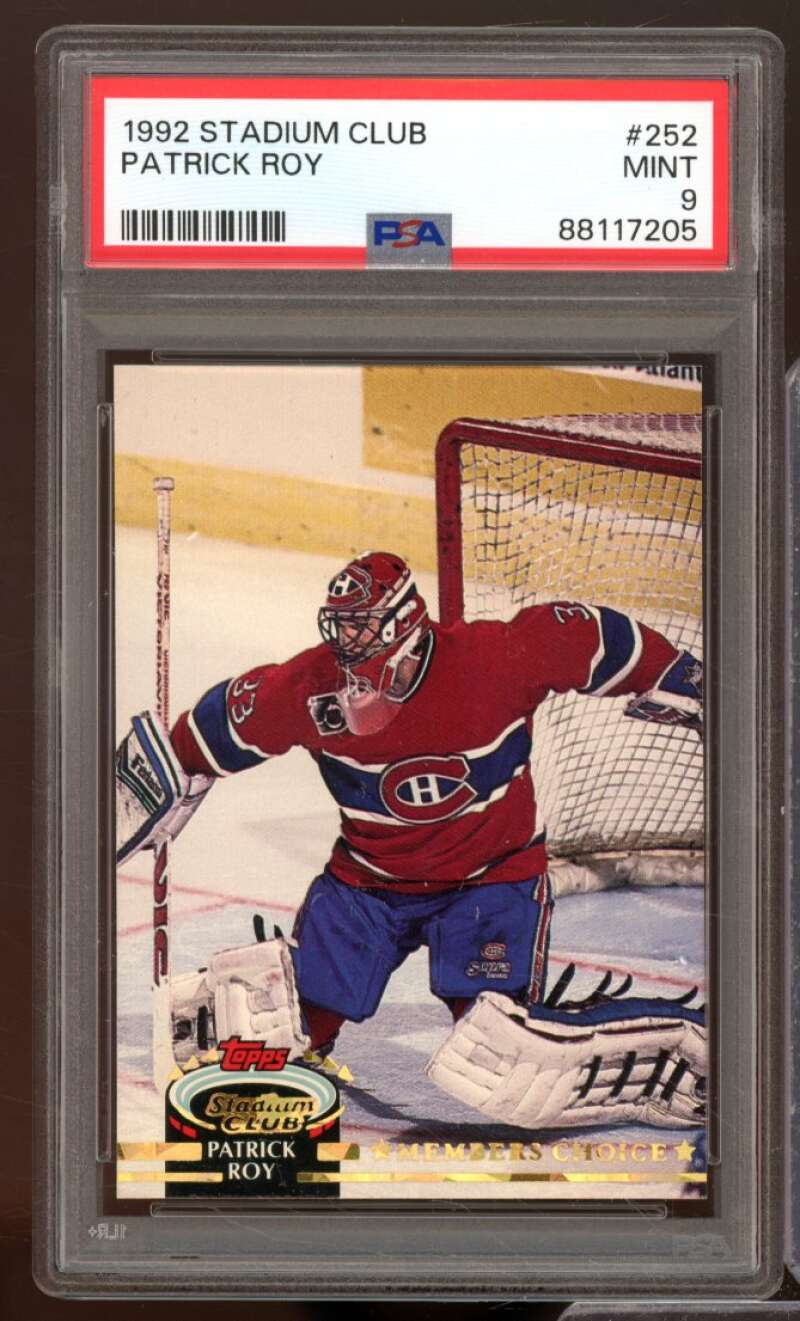 Patrick Roy Card 1992-93 Stadium Club #252 PSA 9 Image 1