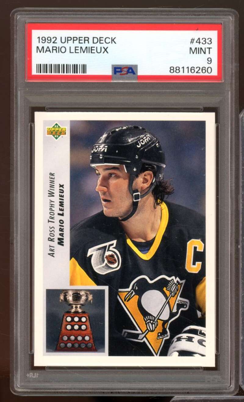 Mario Lemieux Card 1992-93 Upper Deck #433 PSA 9 Image 1